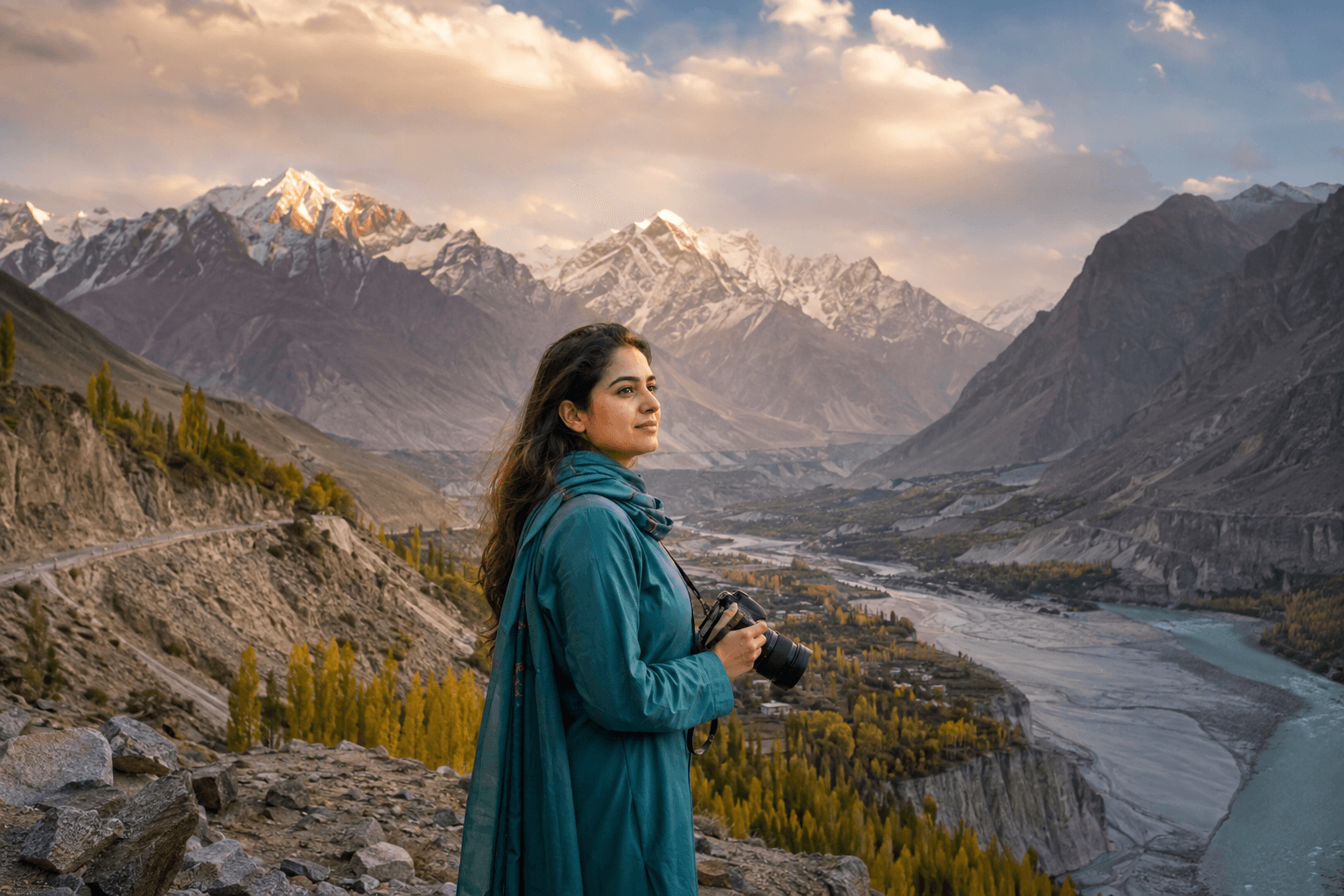 Mountain landscape during an editorial travel shoot